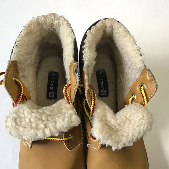 SmartFit Waterproof Boots Kids Size 4.5 Faux Leather Fleece Lined Skid Resistant - Picture 12 of 14